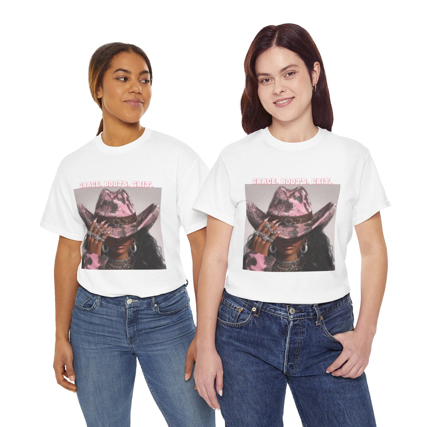“Grace, Boots, Grit” Western Graphic Tee - Women