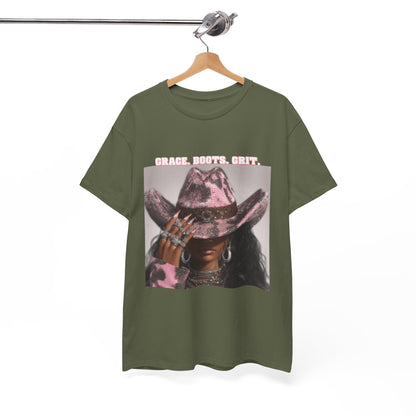 “Grace, Boots, Grit” Western Graphic Tee - Women