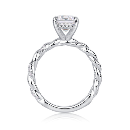 Chasing Light - A Fashionable Diamond Jewelry Piece Set With Moissanite S925 Sterling Silver And Platinum-Plated Diamond Ring
