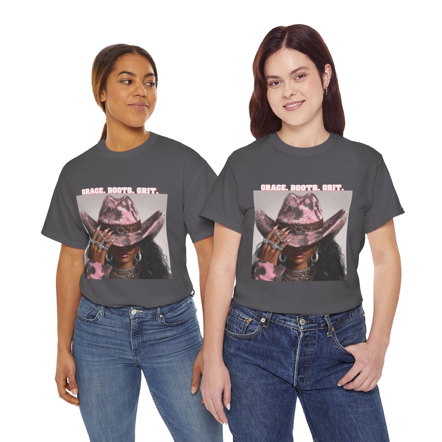 “Grace, Boots, Grit” Western Graphic Tee - Women