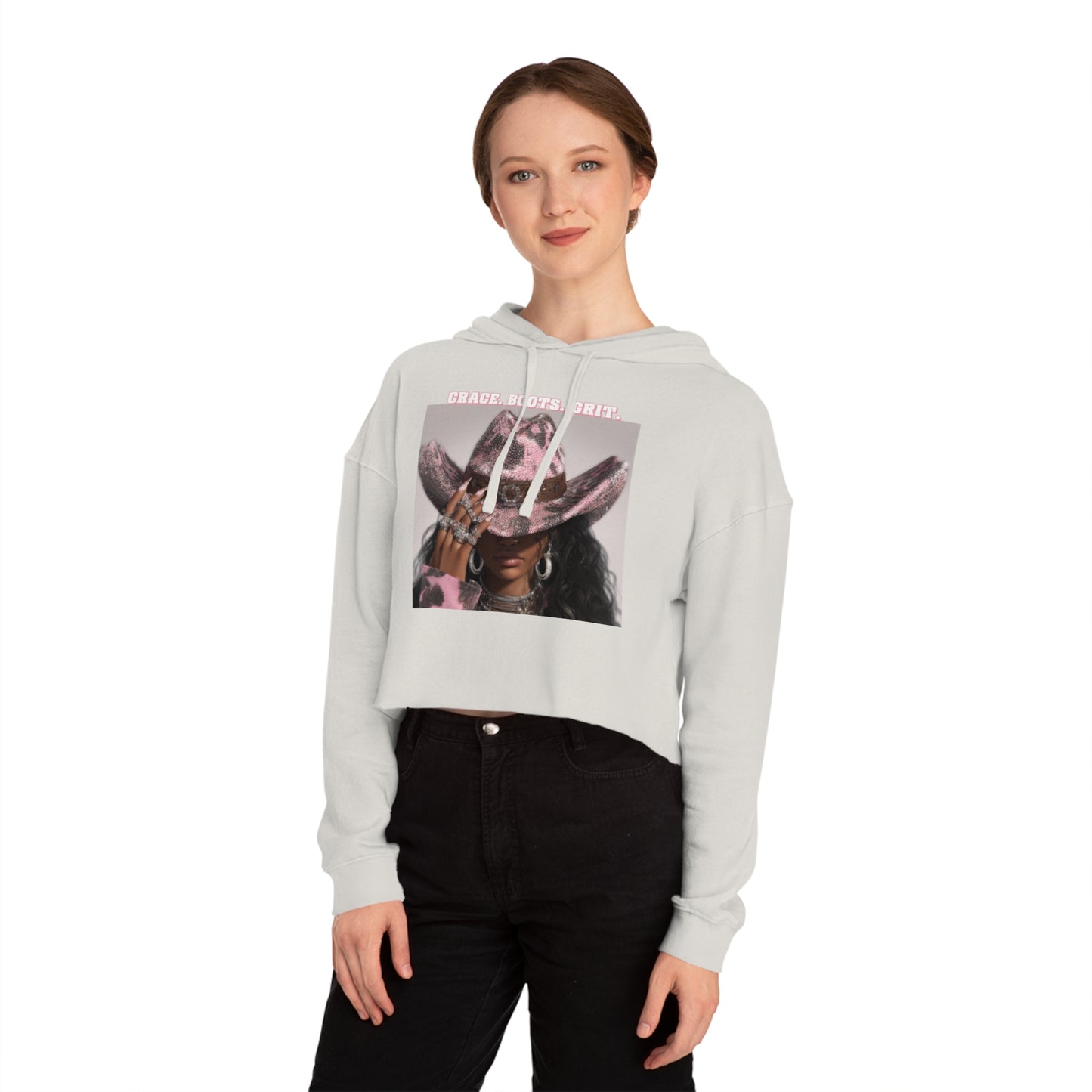 Women's Cowgirl Cropped Hooded Sweatshirt
