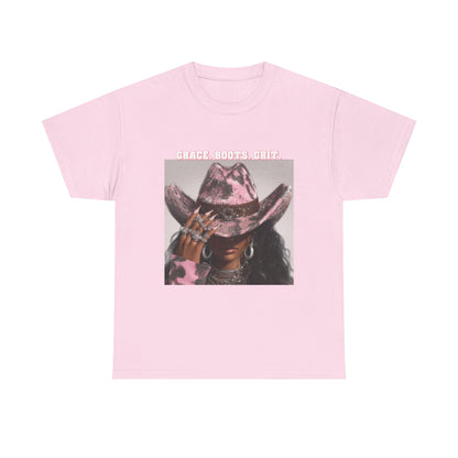 “Grace, Boots, Grit” Western Graphic Tee - Women