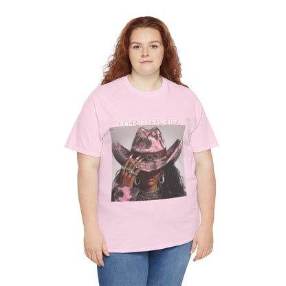 “Grace, Boots, Grit” Western Graphic Tee - Women
