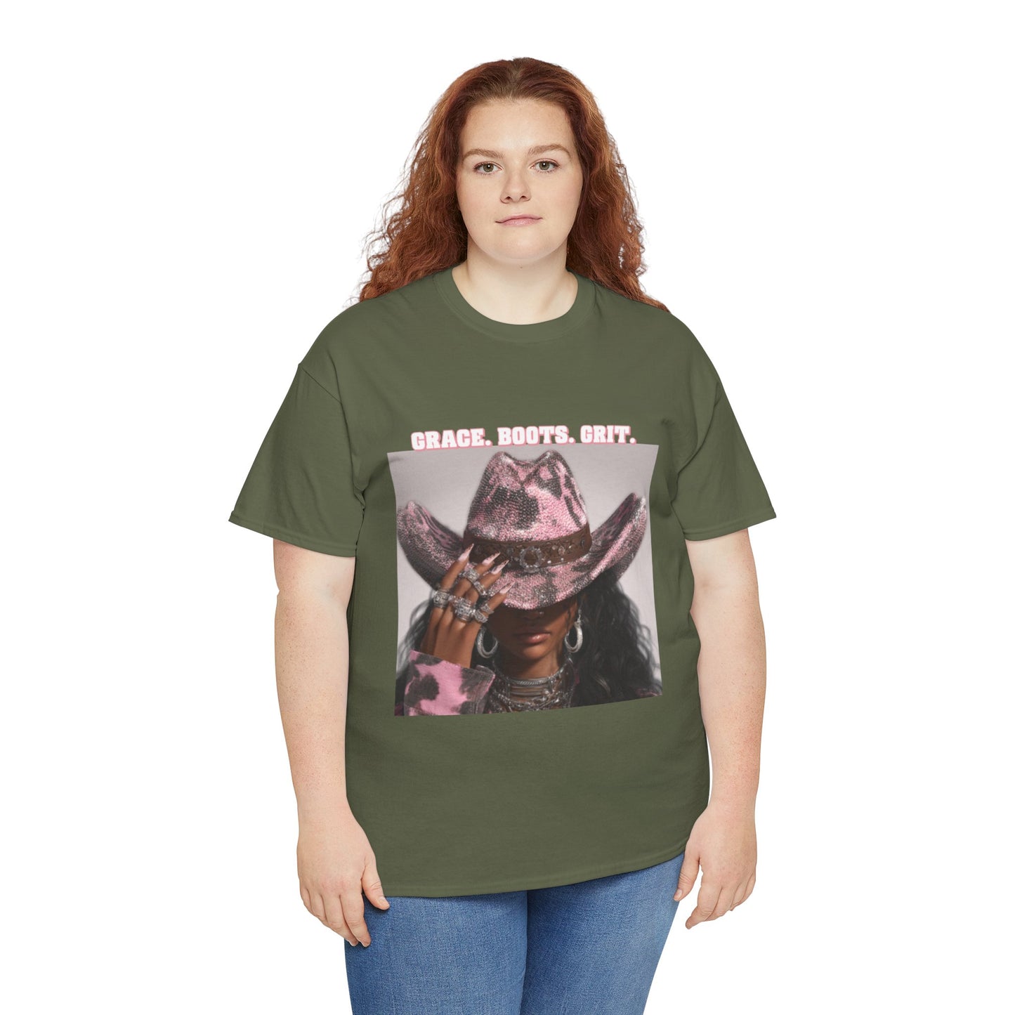 “Grace, Boots, Grit” Western Graphic Tee - Women