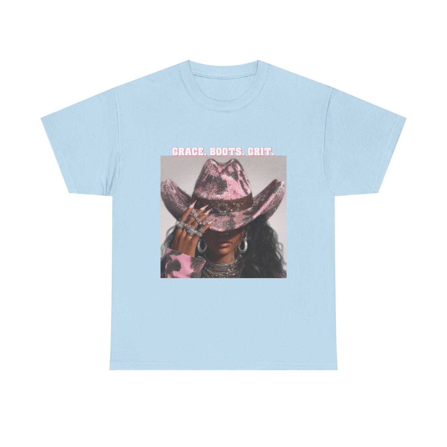 “Grace, Boots, Grit” Western Graphic Tee - Women