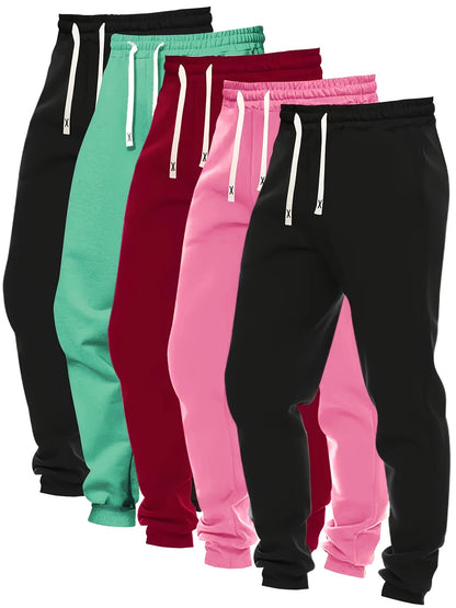 Women's Loose Fit Joggers w/ Drawstring, 5 Pcs