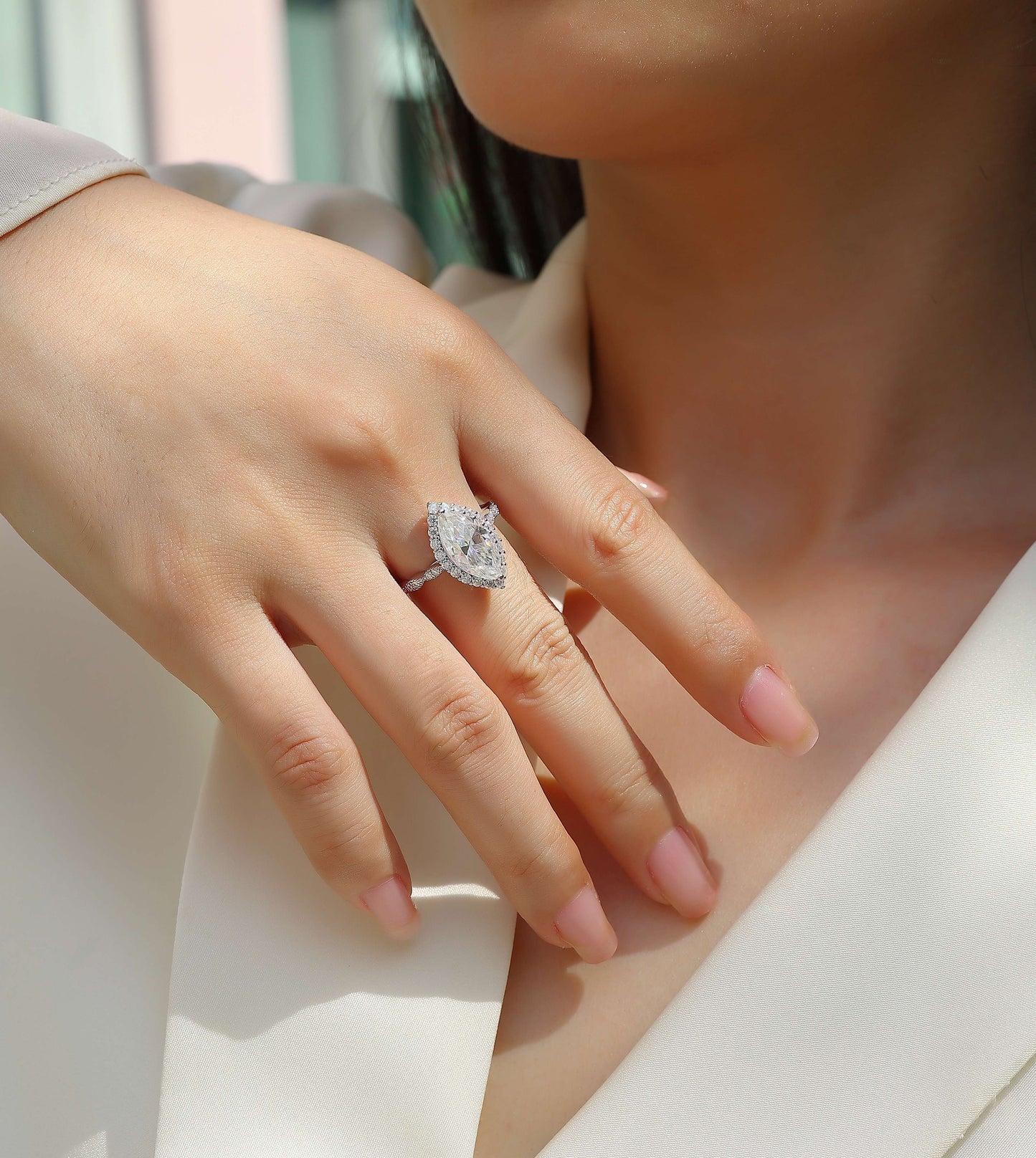 Starlight Craze - A Fashionable Diamond Jewelry Set With Moissanite S925 Sterling Silver And Platinum Diamond Ring