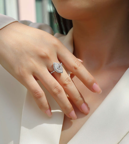 Starlight Craze - A Fashionable Diamond Jewelry Set With Moissanite S925 Sterling Silver And Platinum Diamond Ring