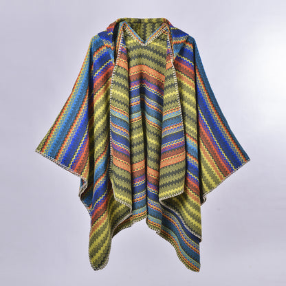 Anita Hooded Split Shawl