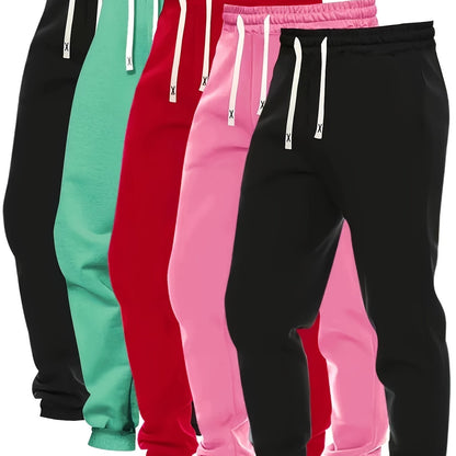 Women's Loose Fit Joggers w/ Drawstring, 5 Pcs