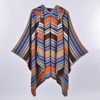 Anita Hooded Split Shawl