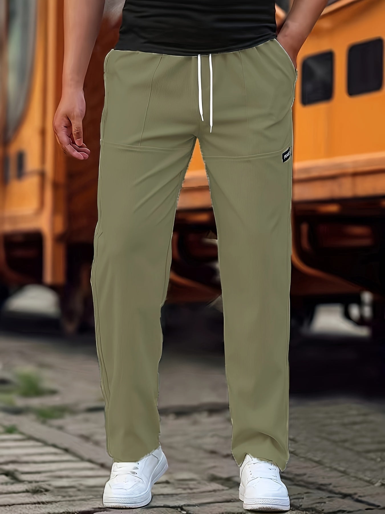 Casual Straight Leg Drawstring Pant