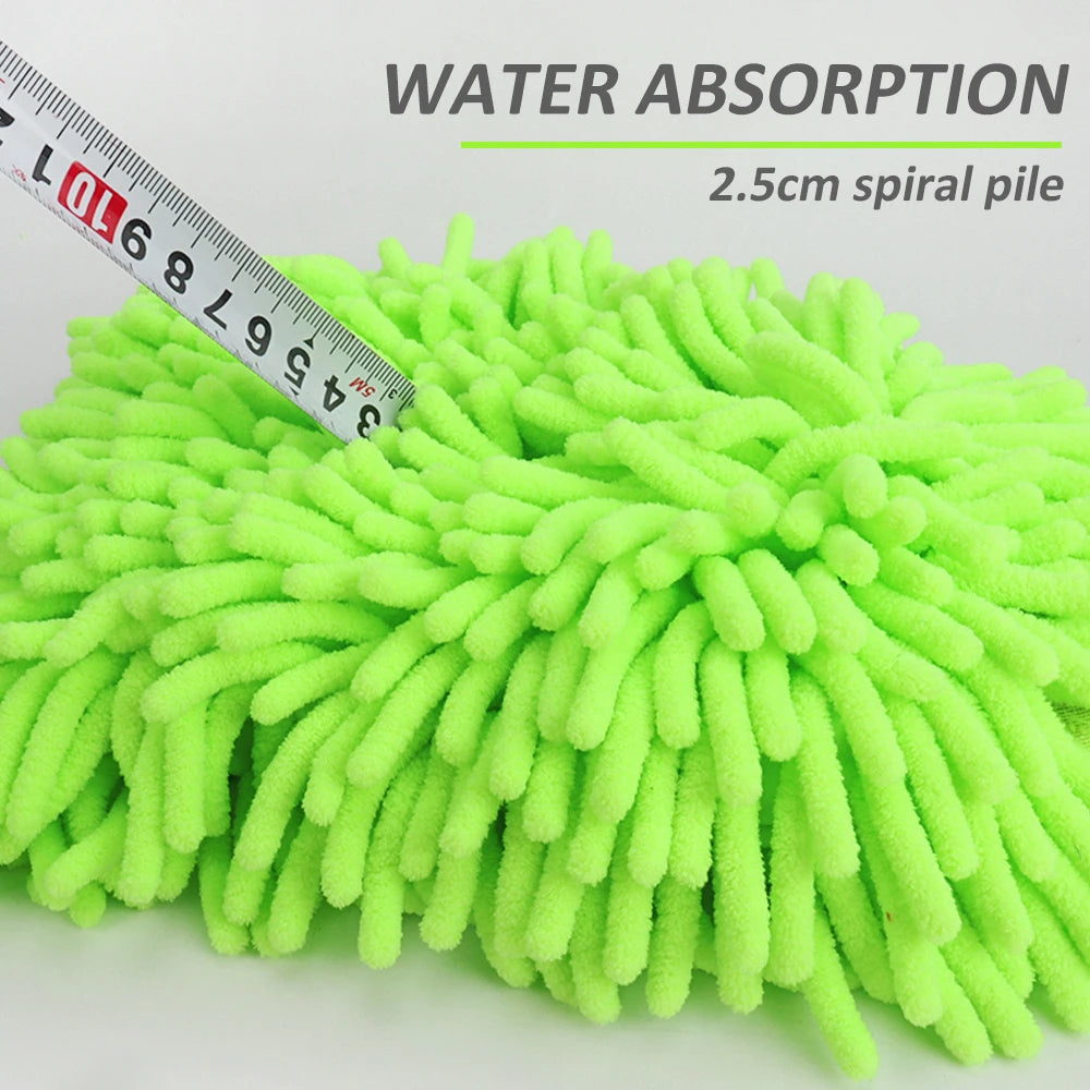 Double-Sided Thickened Chenille Car Wash Gloves