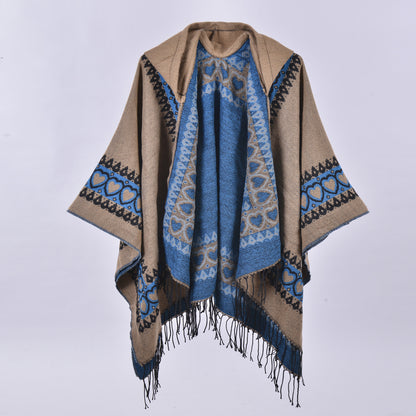 Anita Hooded Split Shawl