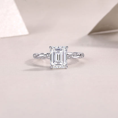 Chasing Light - A Fashionable Diamond Jewelry Piece Set With Moissanite S925 Sterling Silver And Platinum-Plated Diamond Ring