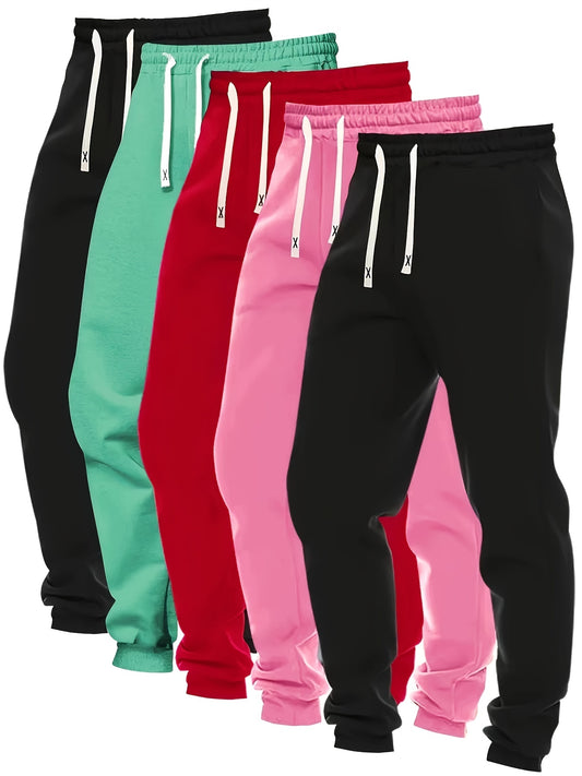 Women's Loose Fit Joggers w/ Drawstring, 5 Pcs