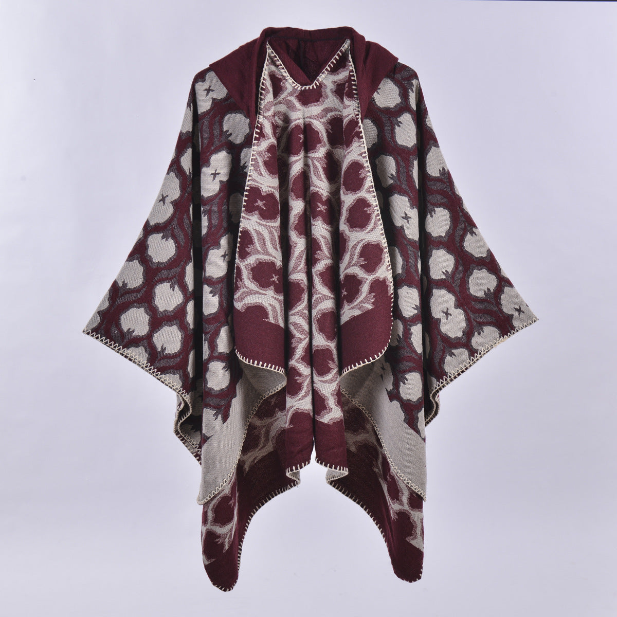 Anita Hooded Split Shawl