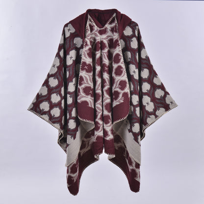 Anita Hooded Split Shawl
