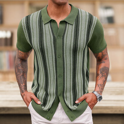 Casual Men's Jacquard Striped Sweater