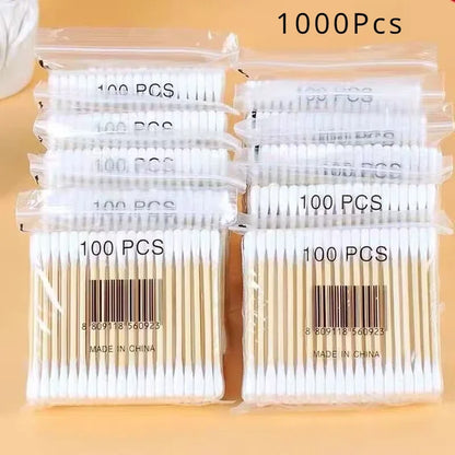 Double Head Cotton Swab for Wood Stick